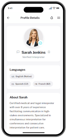 Interpreter Profile Preview